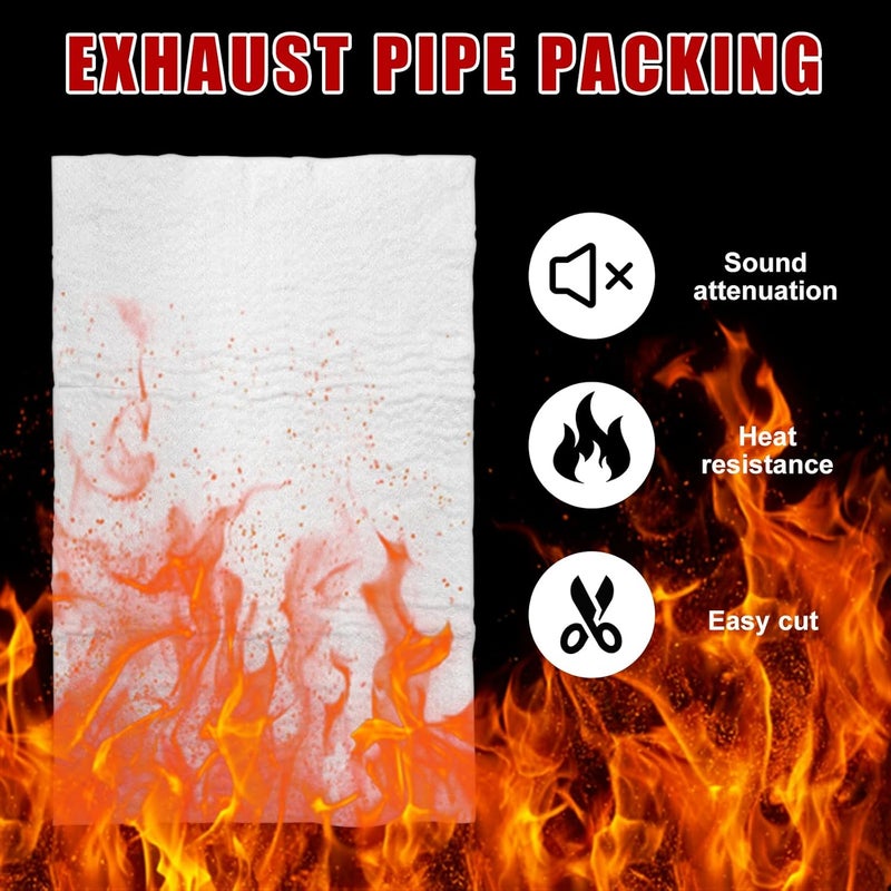 Yourkar Muffler Mat, Motorcycle Fiberglass Exhaust Muffler Mat, Silencer Packing for 2-Stroke 4-Stroke ATV Dirt Bike for Exhaust Pipe Wrap Mufflers, Motorcycle Accessories (13.8×9.8×0.3 inches) - Image 4